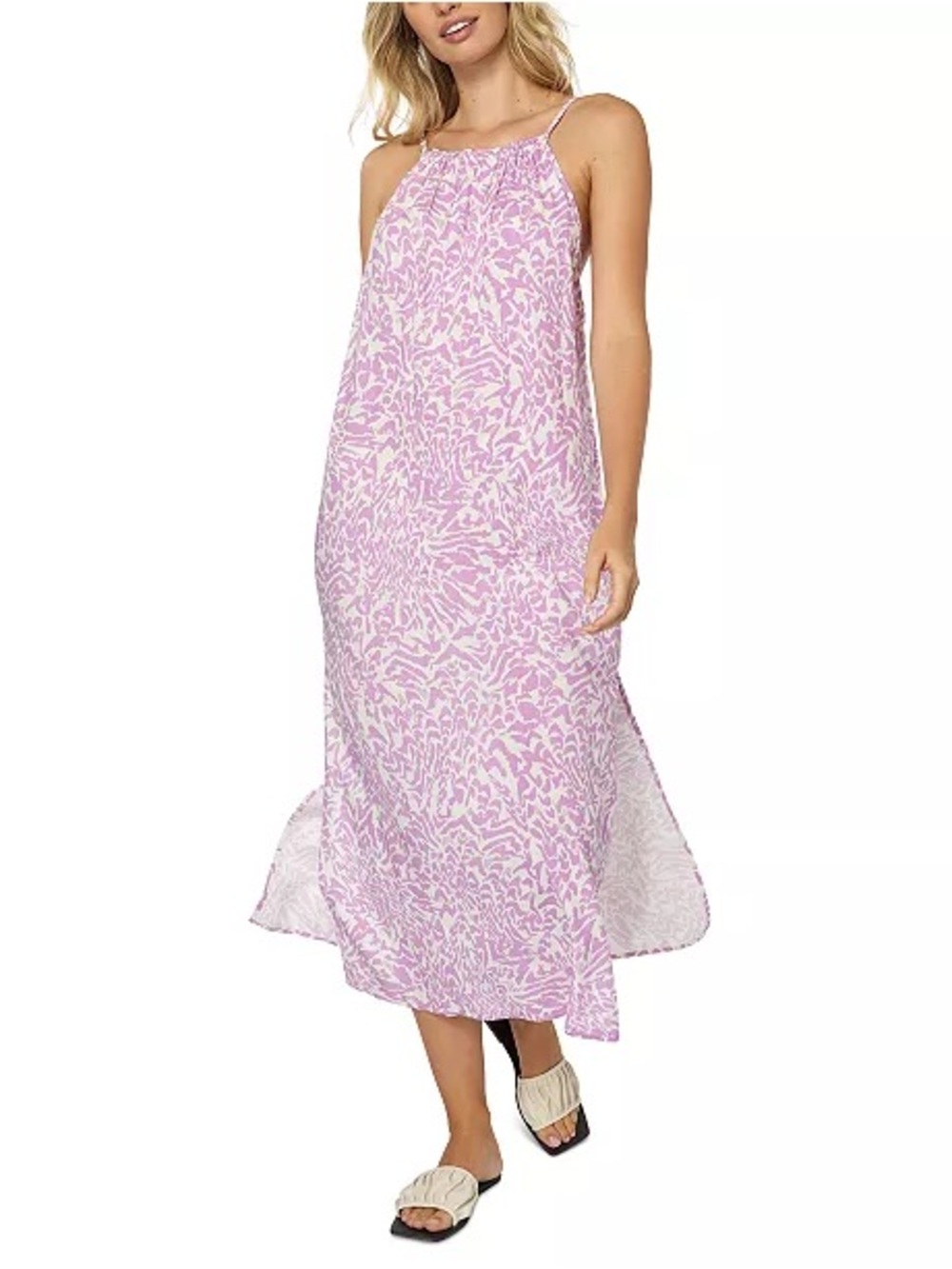 O’Neal Clemence Halter Neck Midi Dress In Passionfruit